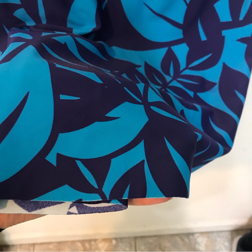 Swimsuits for All Blue Floral print Bathing Suit top Tankini 24 Criss cross - Picture 5 of 14